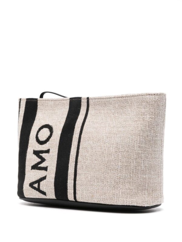 Ferragamo logo-embroidered canvas clutch - Image 3