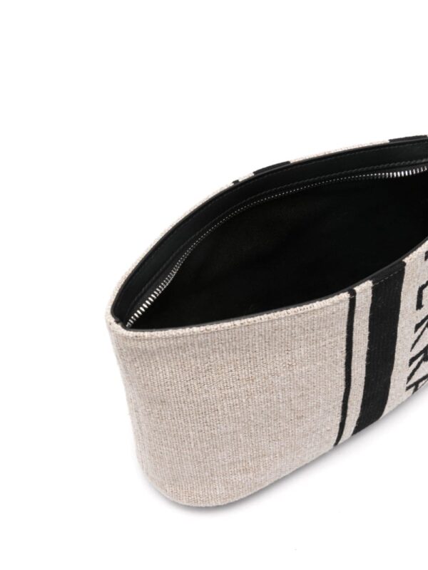 Ferragamo logo-embroidered canvas clutch - Image 5