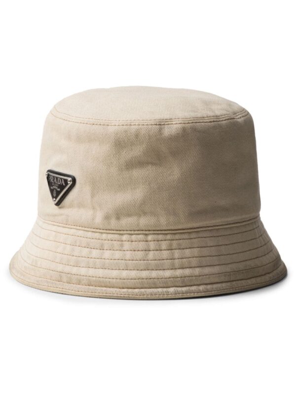 Prada logo-plaque denim bucket hat