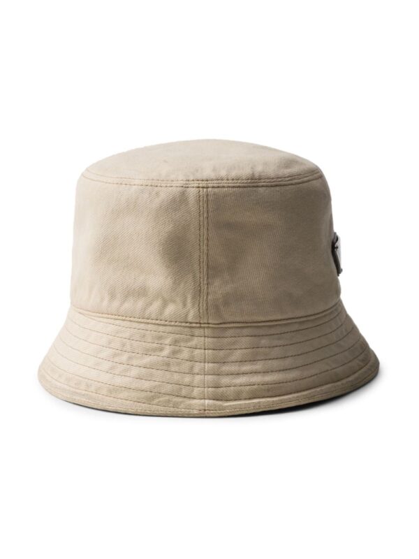 Prada logo-plaque denim bucket hat - Image 2