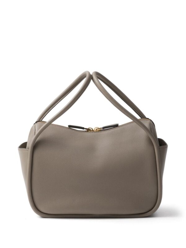 Prada logo-plaque leather tote bag - Image 4
