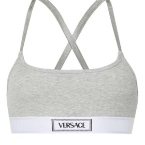 Versace logo-jacquard bra
