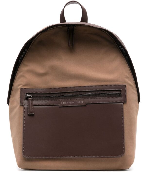 Tommy Hilfiger logo-print two-tone backpack