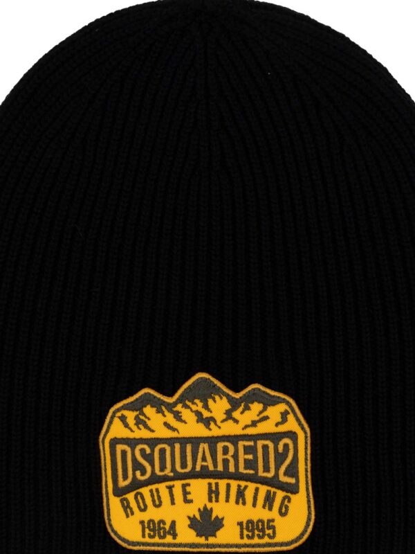 DSQUARED2 logo-appliqué wool beanie - Image 3