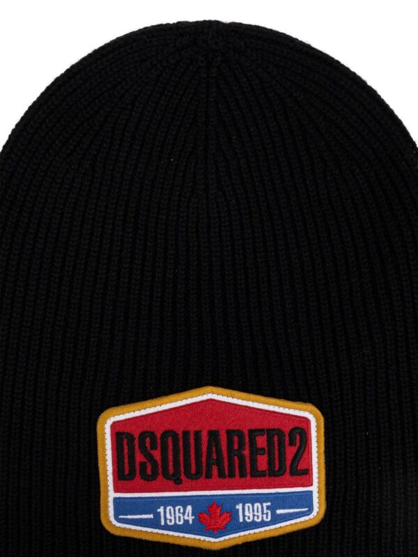 DSQUARED2 logo-appliqué wool beanie - Image 3