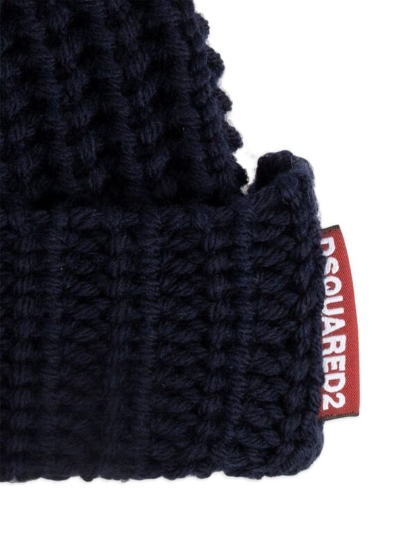 DSQUARED2 logo-tag wool beanie - Image 3