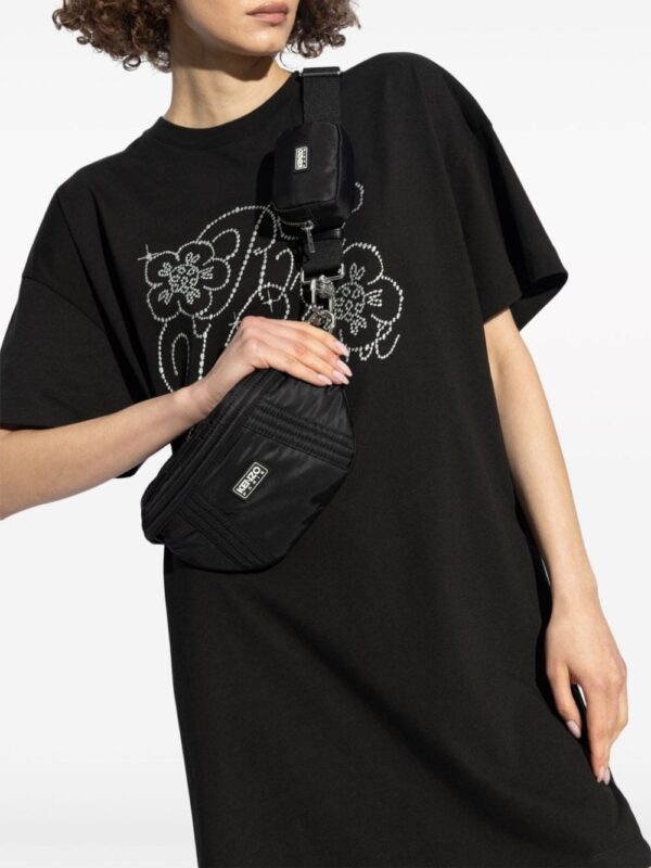 Kenzo logo-appliqué ribbed-detail belt bag - Image 2