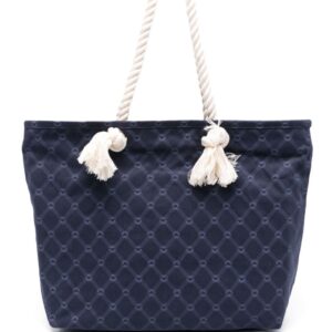 Emporio Armani monogram-pattern cotton beach bag