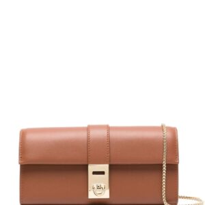 Ferragamo Gancini leather clutch bag