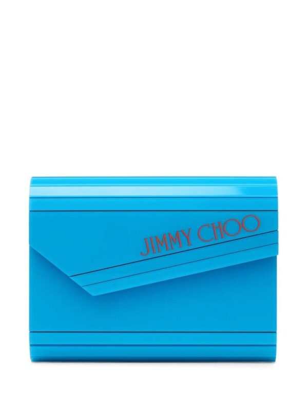 Jimmy Choo Candy logo-print clutch bag