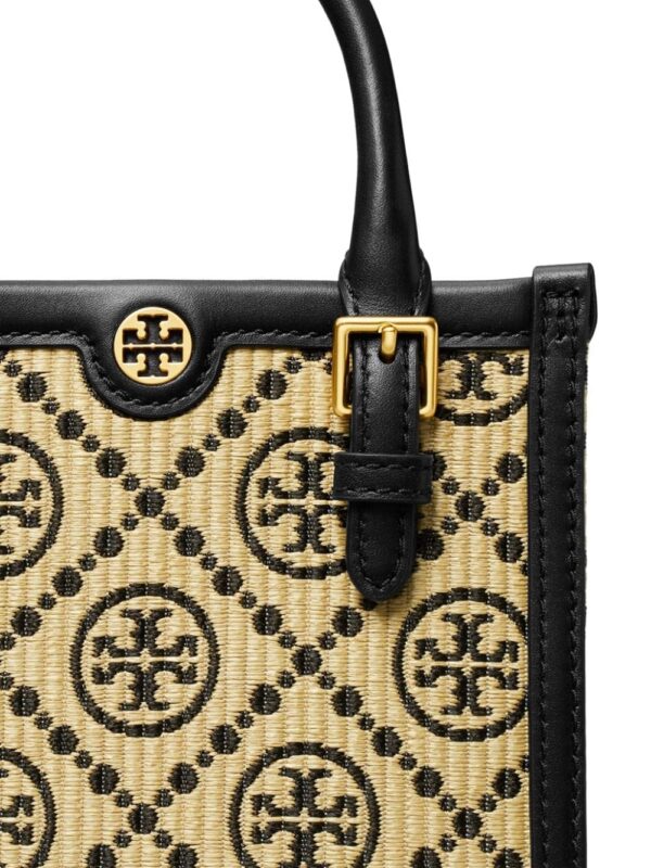 Tory Burch mini T Monogram raffia bag - Image 4