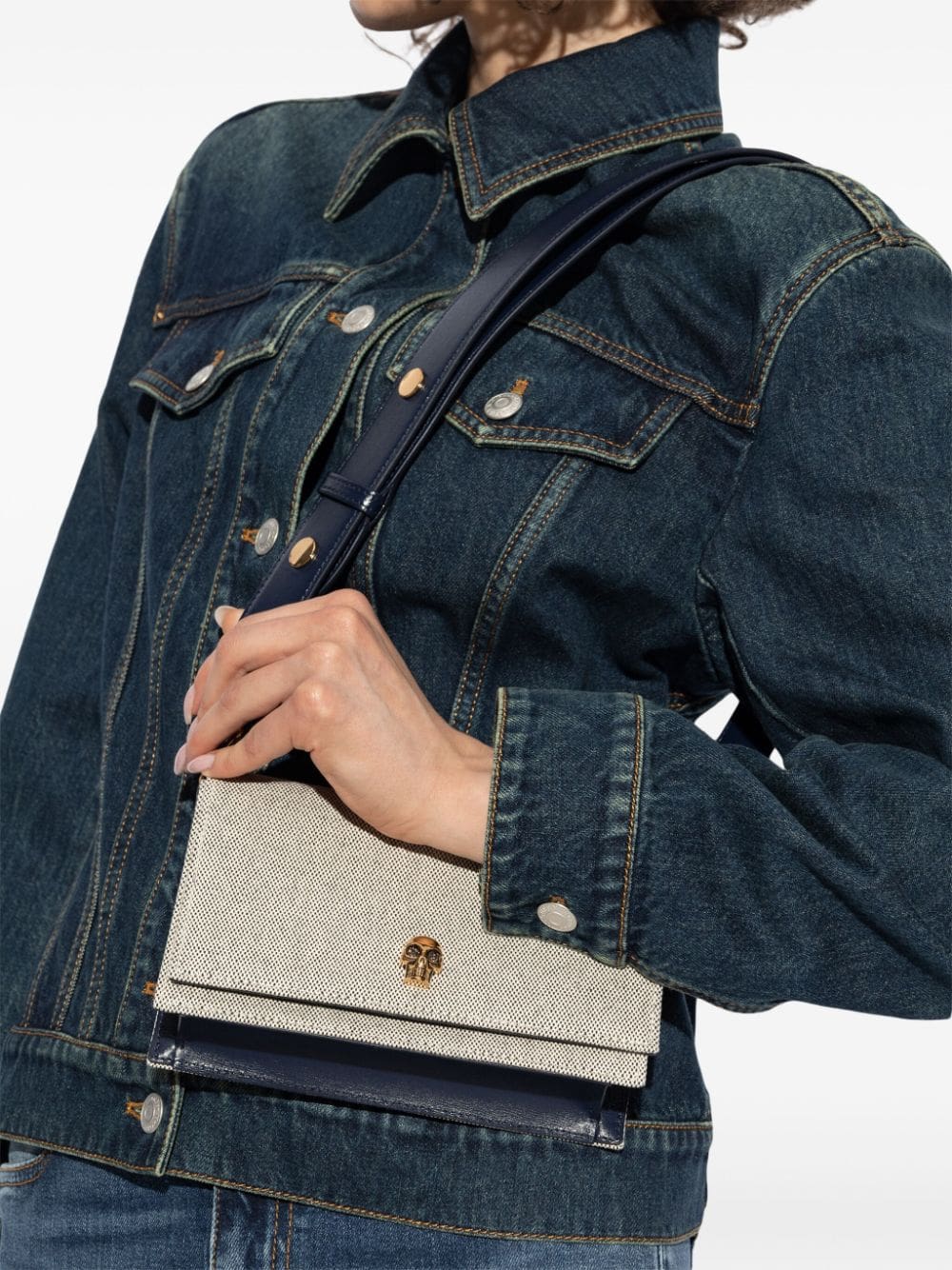 Alexander McQueen Skull cotton shoulder bag - Image 2