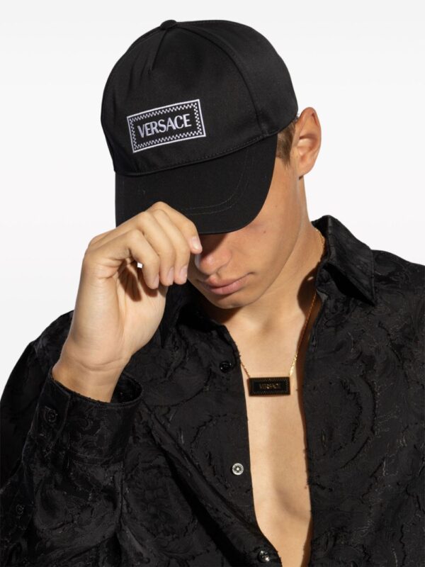 Versace logo-embroidered cotton cap - Image 4