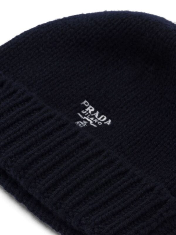 Prada logo-embroidered cashmere beanie - Image 2