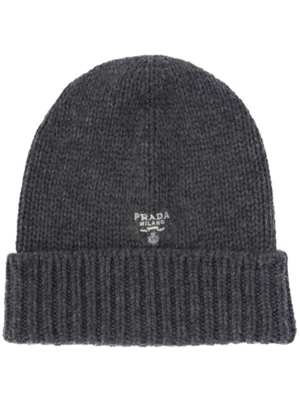 Prada logo-embroidered cashmere beanie