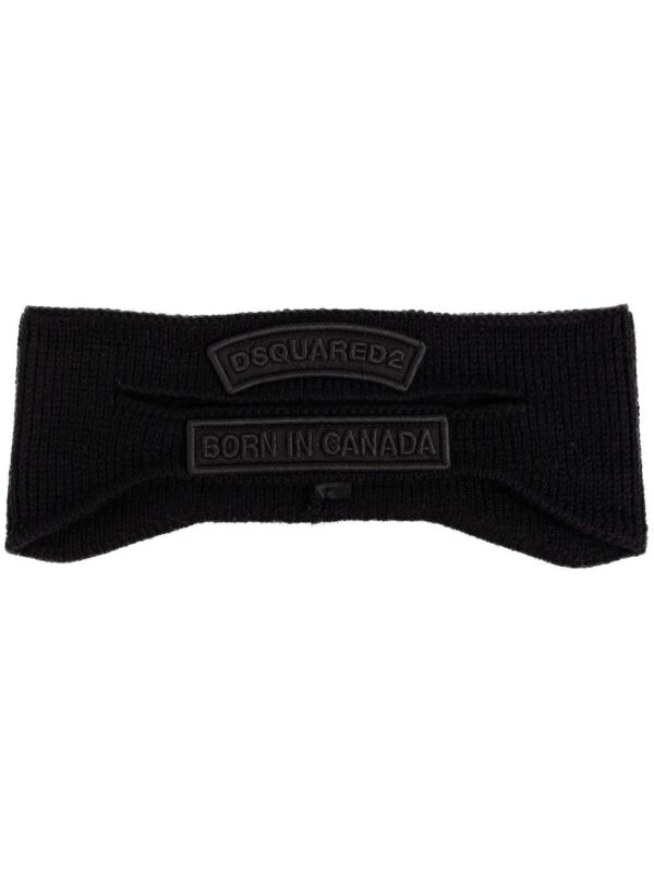 DSQUARED2 logo-patch wool head band