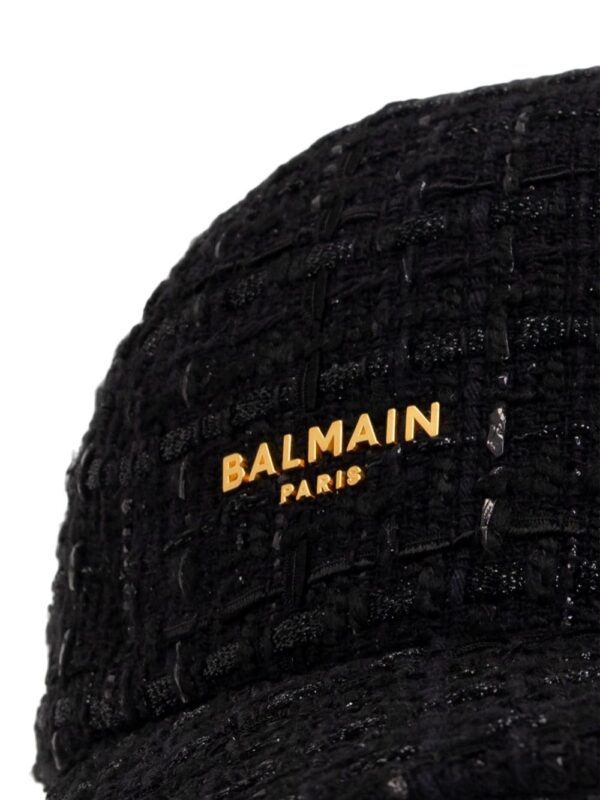 Balmain logo-plaque embellished tweed cap - Image 3