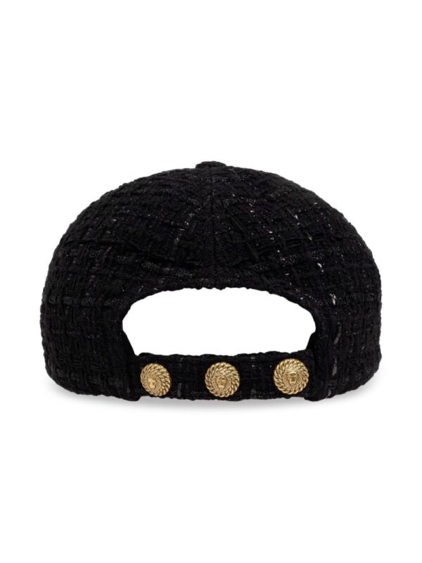 Balmain logo-plaque embellished tweed cap - Image 2