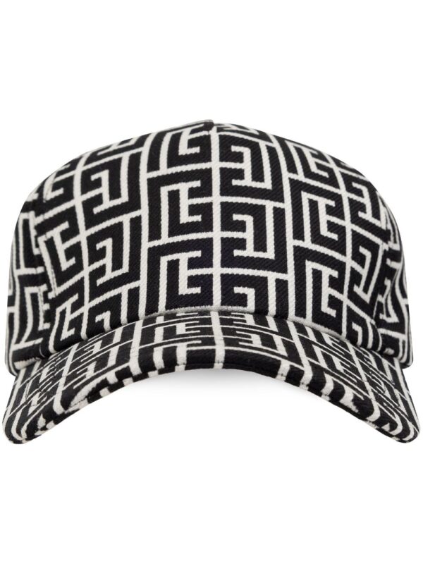 Balmain monogram-print virgin-wool baseball cap