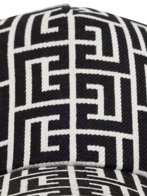 Balmain monogram-print virgin-wool baseball cap - Image 3