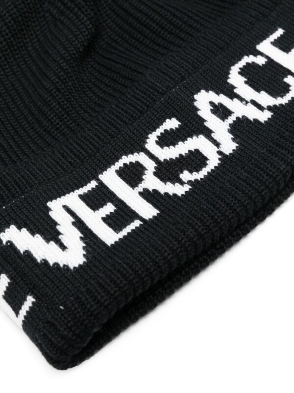Versace Jeans Couture intarsia-logo knit beanie - Image 2