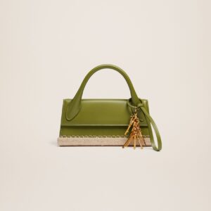 Jacquemus Le Chiquito long Cordao  Espadrille signature handbag.