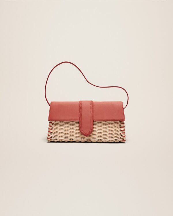 Jacquemus Le Bambino long Osier  Wicker flap bag