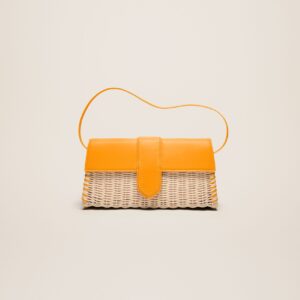 Jacquemus Le Bambino long Osier Wicker flap bag
