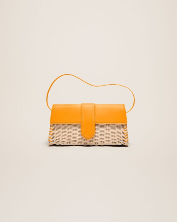 Jacquemus Le Bambino long Osier  Wicker flap bag