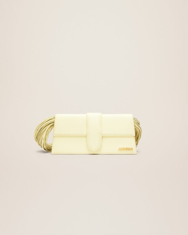 Jacquemus Le Bambino long Ficiu  Strand strap flap bag.