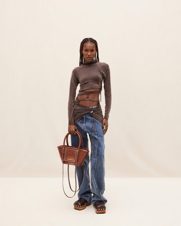 Jacquemus Le petit panier Soli cuir  Mini leather beach basket bag. - Image 2