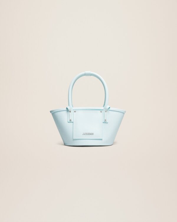 Jacquemus Le petit panier Soli cuir  Mini leather beach basket bag.