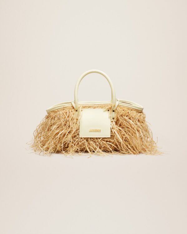 Jacquemus Le panier Soli Raphia  Raphia beach basket bag.