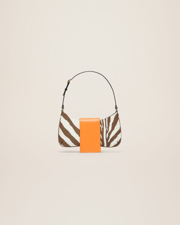 Jacquemus Le Bisou imprimé zebre  Zebra flapped shoulder bag.