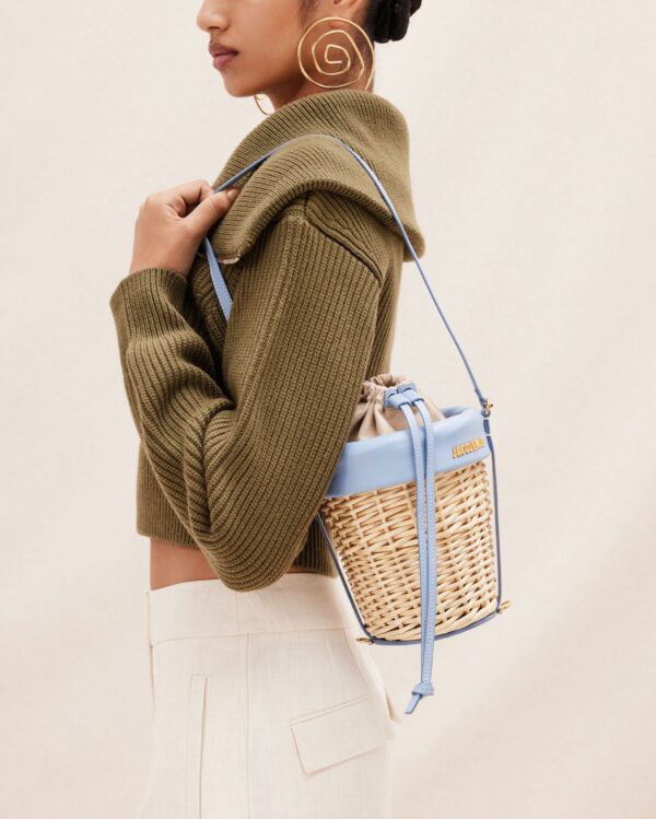 Jacquemus Le panier Seau  Wicker bucket basket. - Image 2