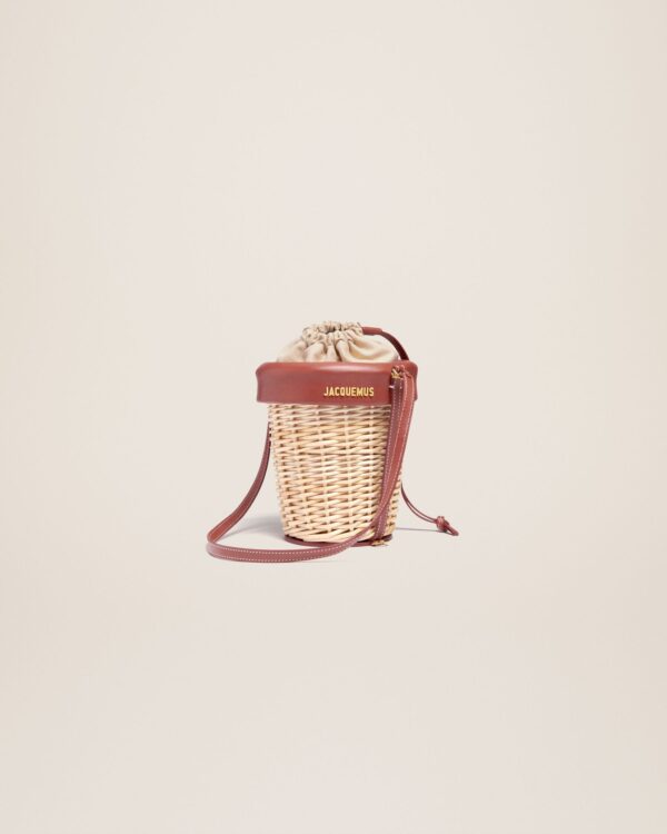 Jacquemus Le panier Seau  Wicker bucket basket. - Image 3