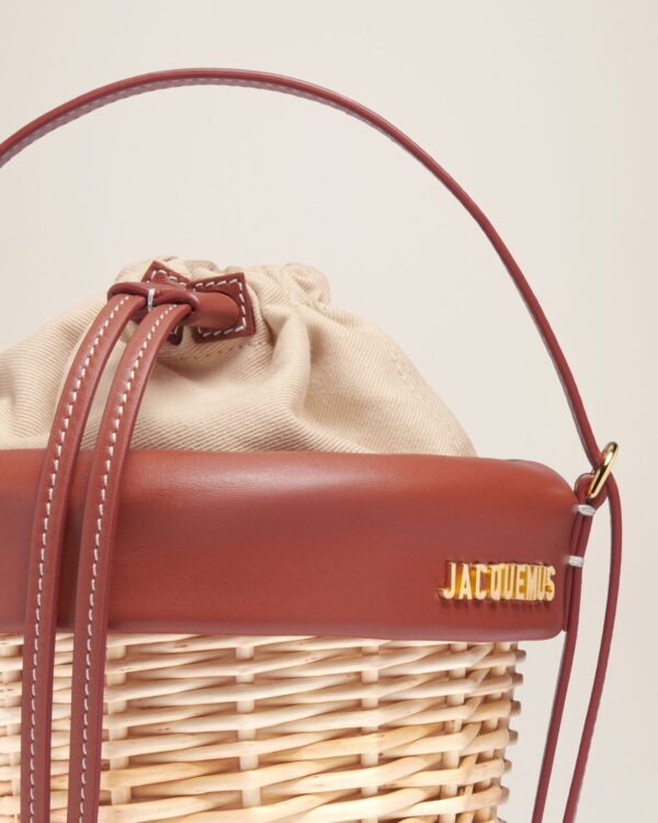 Jacquemus Le panier Seau  Wicker bucket basket. - Image 5