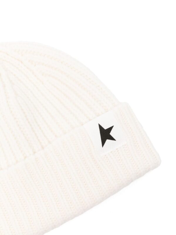 Golden Goose logo-patch wool beanie - Image 2