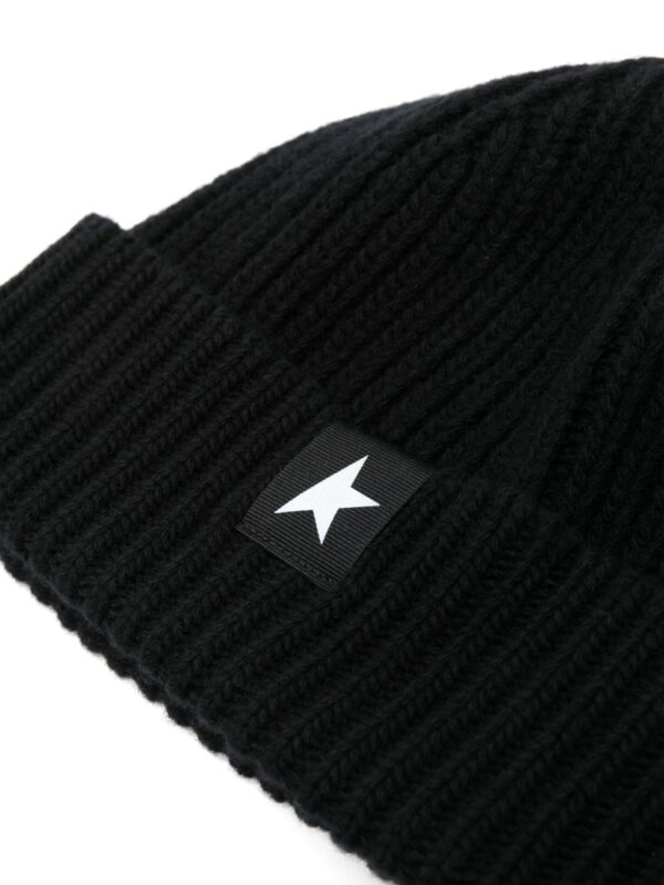 Golden Goose logo-patch wool beanie - Image 2