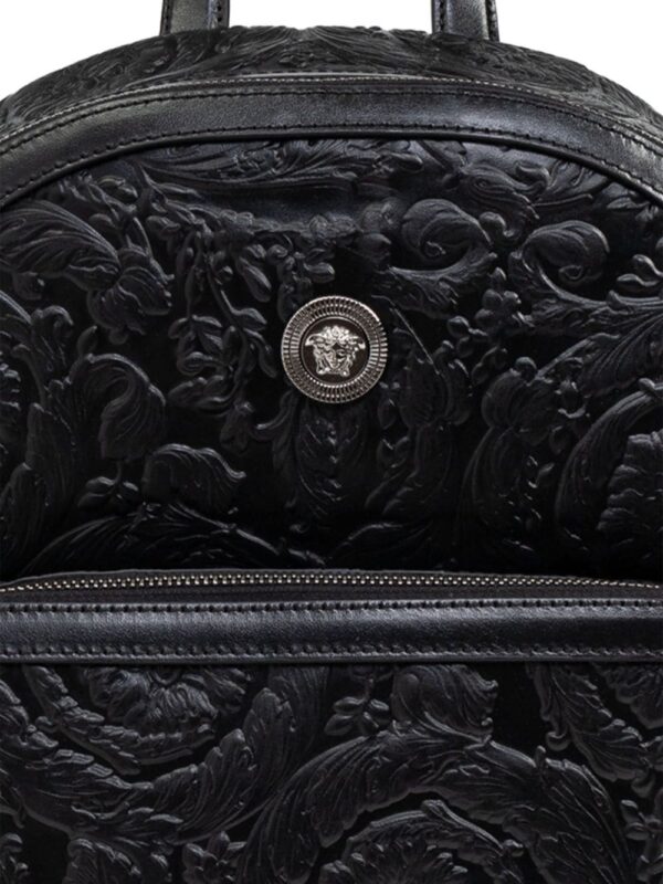 Versace appliqué-logo leather backpack - Image 3