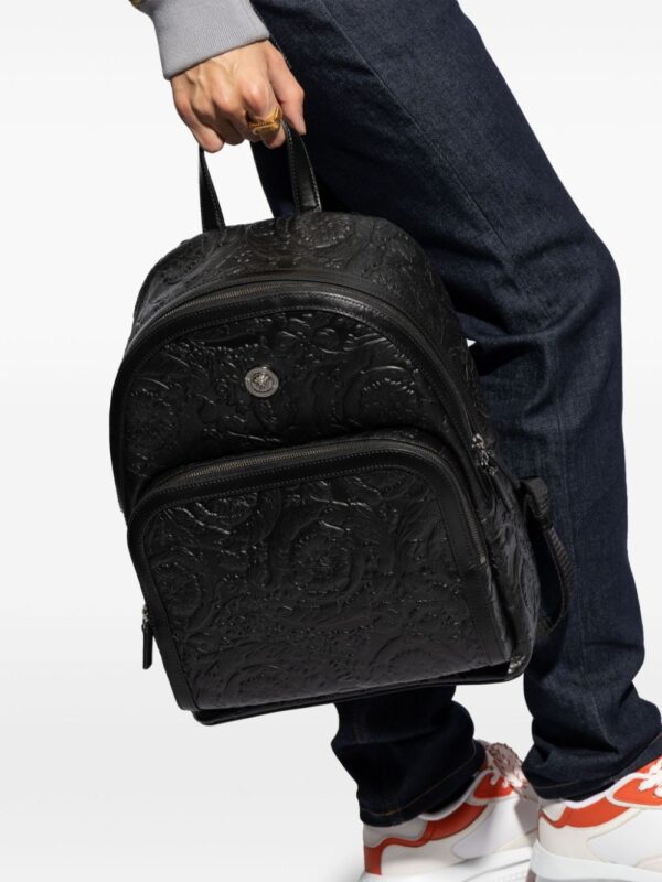 Versace appliqué-logo leather backpack - Image 3
