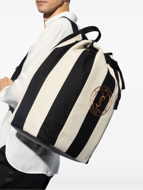 Saint Laurent striped cotton-blend backpack - Image 2