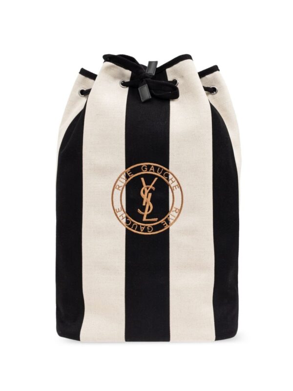 Saint Laurent striped cotton-blend backpack