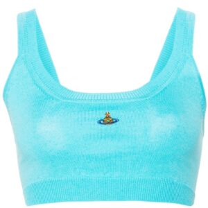 Vivienne Westwood Orb-embroidered fine-knit bra