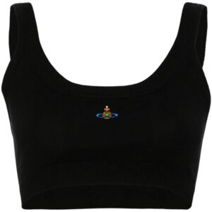 Vivienne Westwood Orb-embroidered fine-knit bra