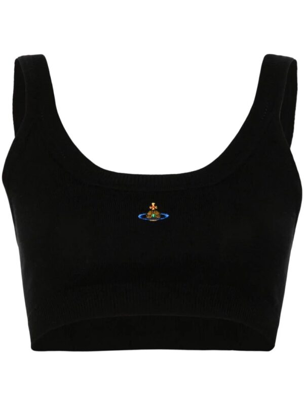 Vivienne Westwood  Orb-embroidered fine-knit bra