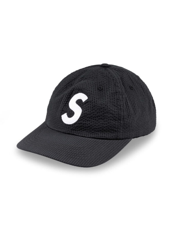 Supreme logo-embroidered seersucker baseball cap - Image 3