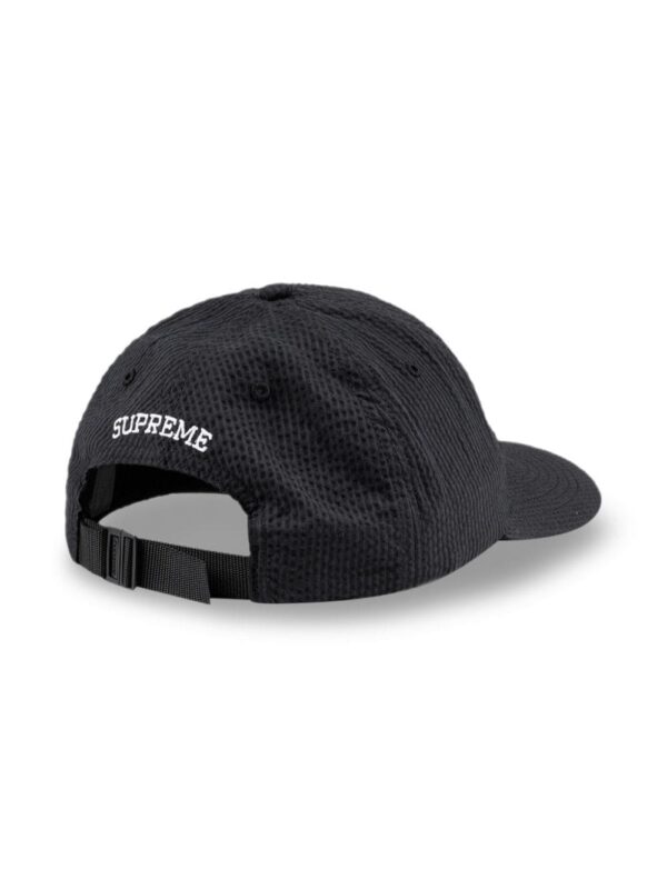 Supreme logo-embroidered seersucker baseball cap - Image 2