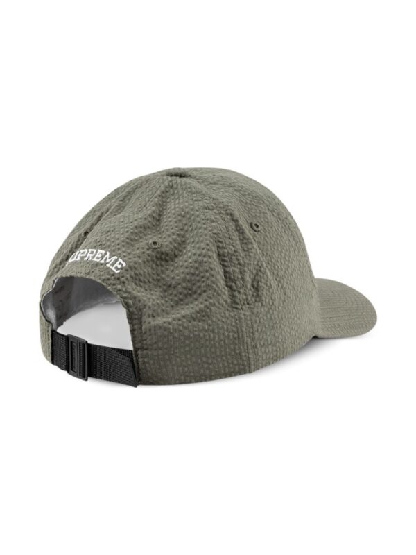 Supreme logo-embroidered seersucker baseball cap - Image 2