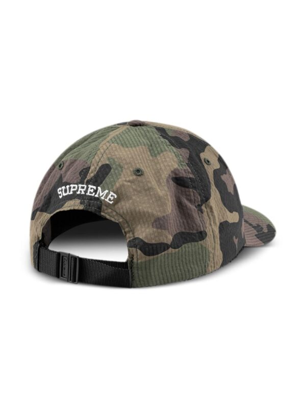 Supreme logo-embroidered seersucker baseball cap - Image 2